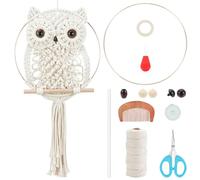 ORIGACH DIY Macrame Owl Wall Hanging Tapestry Kit Macrame Owl Kit for Beginner Boho Handmade Woven Wall Hanging Decor for Living Room Bedroom
