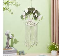 ORIGACH DIY Macrame Tree of Life Wall Hanging Kit Handmade Boho White and Green Leaves Tapestry Macrame Kit for Beginner Adults with Step by Step Instruction Macrame Wall Decor for Living Room