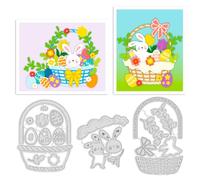 ORIGACH Easter Basket Metal Cutting Dies Easter Bunny Eggs Die Cuts Embossing Stencils Template for DIY Scrapbooking Decorative Paper Card Making