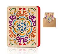 ORIGACH Large Mandala Wooden Greeting Card A5 Size Wooden Anniversary Card with Envelope for Wife Husband Girlfriend Boyfriend Friends, Suitable for Valentine's Day, Anniversary, Weddings, Birthday