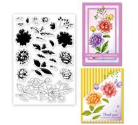 ORIGACH Layering Flower Clear Stamps Silicone Stamps for Cards Making DIY Scrapbooking Photo Album Decoration