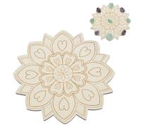 ORIGACH Love Mandala Crystal Grids 25x25 cm Petals with Heart Crystal Grid Plate Board for Wiccan Altar Ritual Sacred Space Decor