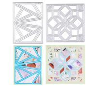 ORIGACH Rectangle Grid Background Die Cuts Geometric Frame Metal Cutting Dies Embossing Stencils Template for DIY Scrapbooking Decorative Paper Card Making