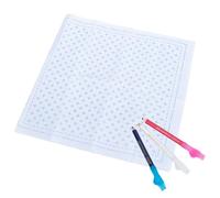 ORIGACH Sashiko Sewing Cloth (65 x 34 cm) with Pre-Printed Grid Line and Marking Pen, Traditional Japanese Sashiko Sewing Cloth for Embroidery Sewing Stitching, White