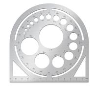 ORIGACH Semicircle Round Metal Stencil with Scale