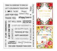ORIGACH Sentiments Words Clear Stamps Holiday Greetings Silicone Transparent Stamps for Birthday Holiday Card Making and DIY Scrapbooking Journaling Album Decoration