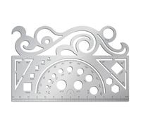 ORIGACH Stainless Steel French Curve Ruler Metal Drafting Stencils Protractor Stainless Steel Template Rulers for Leather Sewing DIY Craft Supplies