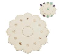 ORIGACH Wooden World Peace Crystal Grids 25x25 cm Reiki World Peace Grid Plate Board for Wiccan Altar Ritual Sacred Space Decor