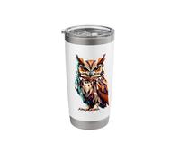Origami Art Eastern Screech Owl Owls Stainless Steel Insulated Tumbler