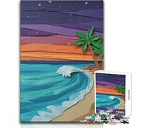 Origami Beach Scene at Sunset 1000 Piece Puzzle For Adults Play And Learn Smart Activity Unique Heartfelt Celebration Gift Size 38x52cm