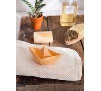 Origami Boat Bath Time Toy, by OLI & CAROL beige medium striped