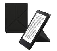 kwmobile Origami Case Compatible with Kobo Clara 2E / Tolino Shine 4 Case - Slim PU Leather Cover with Stand - Black