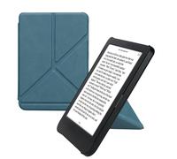 kwmobile Origami Case Compatible with Kobo Clara BW/Colour Case - Slim PU Leather Cover with Stand - Petrol