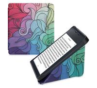 kwmobile Origami Case Compatible with Kobo Libra 2 - Case Slim Premium PU Leather Cover with Stand - Multicolor Dark Pink/Blue/Green