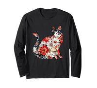 Origami cat Japanese Cherry Blossom Cats Japan Long Sleeve T-Shirt