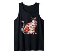 Origami cat Japanese Cherry Blossom Cats Japan Tank Top