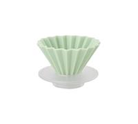 Origami Coffee Dripper with Base, V60 Cone Shape Design, Compatible with Cone and Cake Cup Filter Paper, Japanese Style (Green)