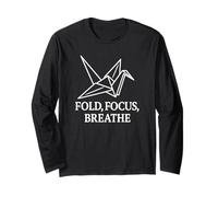 Origami Crane Fold Focus Breathe Mindfulness Long Sleeve T-Shirt