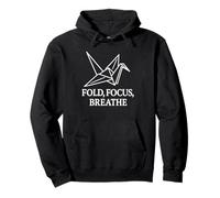 Origami Crane Fold Focus Breathe Mindfulness Pullover Hoodie