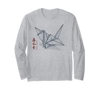 Origami Crane - Japanese Kanji for Longevity, Peace & Hope Long Sleeve T-Shirt