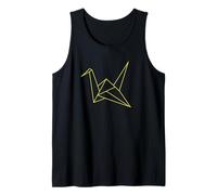 Origami Crane Minimalist Geometric Line Drawing Graphic Tank Top