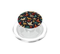 Origami Crane Pattern Japanese Paper Bird Sakura Cloud PopSockets PopGrip for MagSafe