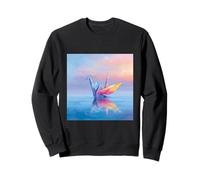Origami Crane Watercolor Water Reflection Sweatshirt