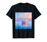 Origami Crane Watercolor Water Reflection T-Shirt