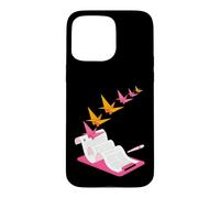 Origami Crane Writing Design - Paper Flight Case for iPhone 15 Pro Max