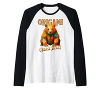 Origami 'Crease Beast' Bear s Paper Folding Hobbyist Raglan Baseball Tee