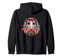 Origami Daruma Japanese folklore lucky charm Zen Zip Hoodie