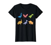 Origami Dinosaur Shirt Dinosaurs Origami Style Dino Kirigami T-Shirt, Women, Black, Small