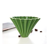 Origami Filter Cup,Ceramic Pour Over Coffee Maker, Non-Electric Pour Over Coffee Dripper, Easy Manual Brew Maker, Single Cups Porcelain for Home, Cafe, Camping, Coffee Gifts (Green)