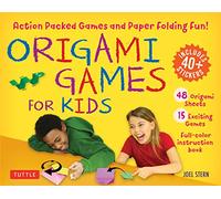 Origami Games for Kids Kit: Action Packed Games and Paper Folding Fun! [Origami Kit with Book, 48 Papers, 75 Stickers, 15 Exciting Games, ... Game ... Game Pieces + 15 Exciting Games