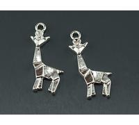 Origami Giraffe Pendant in Silver (Pack of 2) by Vintage Parts DIY Jewelry