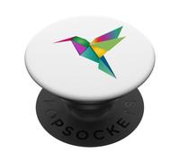 Origami Hummingbird - Geometric Bird Design PopSockets Adhesive PopGrip