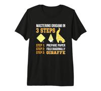 Origami in 3 Steps Prepare Paper Folded Diagonally Giraffe Premium T-Shirt