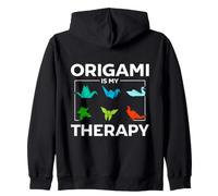 Origami Is My Therapy Paper Folding Art Zip Hoodie