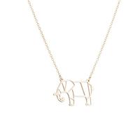 Origami Item Chain Cute And Clunky Elephant Animal Necklace