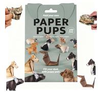 Origami Kit Cats, 3D DIY Paper Cats Origami Kit, Handmade Fold Set Decor Creative Animal Cat/Dog/Dinosaur Craft Kits, Pattern Cute Printing Desk Decor for Pets Lovers (Dog)