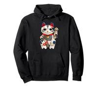 Origami Maneki Neko Japanese Lucky Cat Asian Art Pullover Hoodie