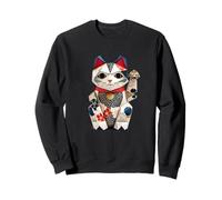 Origami Maneki Neko Japanese Lucky Cat Asian Art Sweatshirt