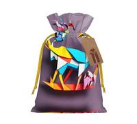 Origami Multicolor Papercraft Cranes 1 Print Drawstring Pouch For Gifts,Reusable Adorable Gift Bags,Perfect For Jewelry And More
