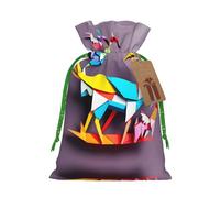 Origami Multicolor Papercraft Cranes 1 Print Drawstring Pouch For Gifts,Reusable Adorable Gift Bags,Perfect For Jewelry And More
