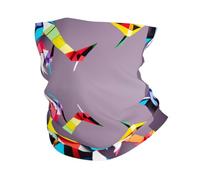Origami Multicolor Papercraft Cranes 1 Print Headband Neck Gaiter Head Wrap Headwear