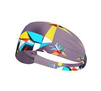 Origami Multicolor Papercraft Cranes 1 Print Wide-Brimmed Fashionable Elastic Exercise Headband for Running and Workouts