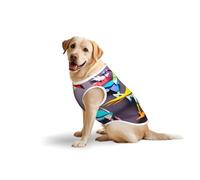 Origami Multicolor Papercraft Cranes 1 Soft Cotton T-Shirt Vest for Large Dogs, Print Pet Clothes Breathable Pet Pullover Tee Sleeveless Sweatshirt (3xl-5xl)