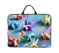 Origami Multicolor Papercraft Cranes Print 14in Laptop Case Sleeve Water-Resistant Portable Notebook Cover Bag For Office