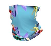 Origami Multicolor Papercraft Cranes Print Headband Neck Gaiter Head Wrap Headwear