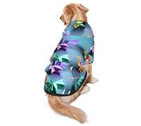 Origami Multicolor Papercraft Cranes Print Soft Dog Hoodie For Medium To Large Dogs, Warm And Breathable Winter Pet Sweatshirt, Easy To Wear Jumper For Cold Weather
